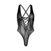 Мереживне боді Leg Avenue Floral lace thong teddy Black