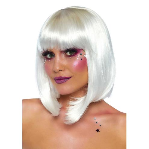 Парик, светящийся в темноте Leg Avenue Pearl short natural bob wig White