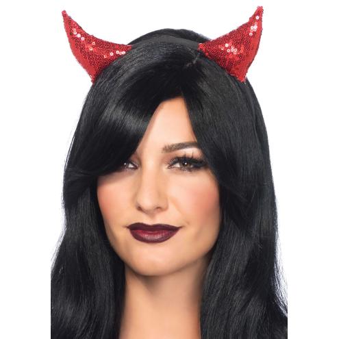 Повязка на голову Leg Avenue Sequin devil horns Red