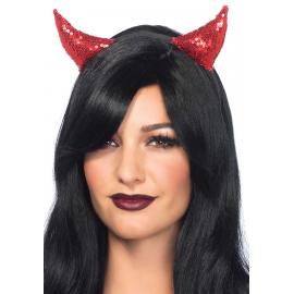 Повязка на голову Leg Avenue Sequin devil horns Red
