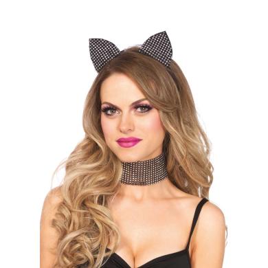 Набор чокер и повязка на голову Leg Avenue Cat ear headband & choker set Black