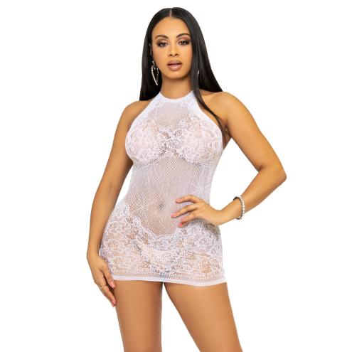 Сукня-сітка зі стразами Leg Avenue Rhinestone halter mini dress White