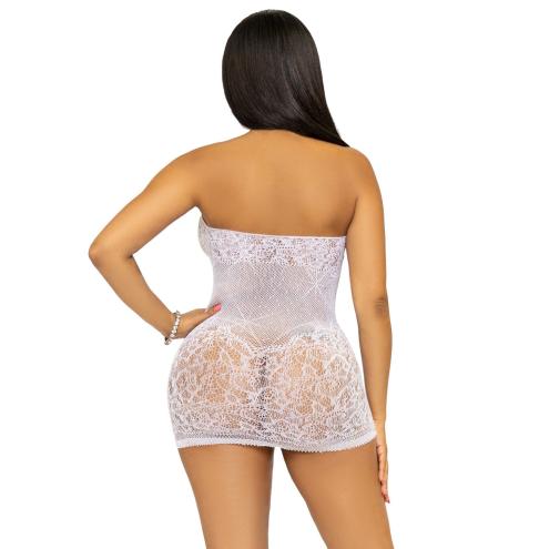 Платье-сетка со стразами Leg Avenue Rhinestone halter mini dress White