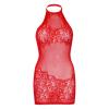 Платье-сетка со стразами Leg Avenue Rhinestone halter mini dress Red