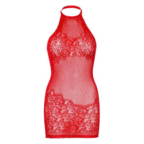 Сукня-сітка зі стразами Leg Avenue Rhinestone halter mini dress Red