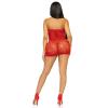 Платье-сетка со стразами Leg Avenue Rhinestone halter mini dress Red