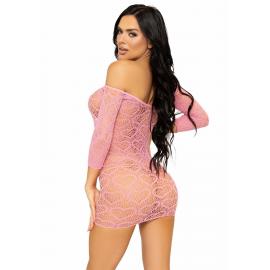 Сукня-сітка із сердечками Leg Avenue Heart net mini dress Pink - 9