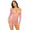 Платье-сетка с сердечками Leg Avenue Heart net mini dress Pink