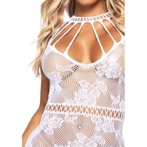 Ажурна сукня-сітка Leg Avenue Lace mini dress with cut-outs White, one size