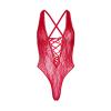 Мереживне боді Leg Avenue Floral lace thong teddy Red