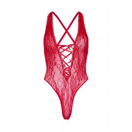 Кружевное боди Leg Avenue Floral lace thong teddy Red - 2