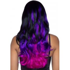 Leg Avenue Allure Multi Color Wig Black/Purple - 2