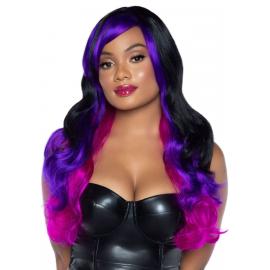 Leg Avenue Allure Multi Color Wig Black/Purple - 1