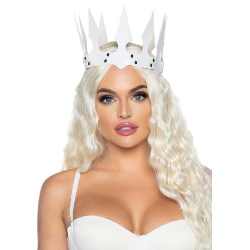 Корона из исскуственной кожи Leg Avenue Faux leather spiked crown White