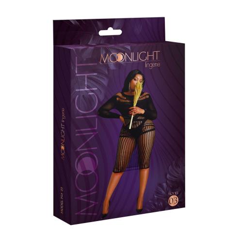 Платье-бодистокинг Moonlight Plus Model 03 XL-XXXL, черное