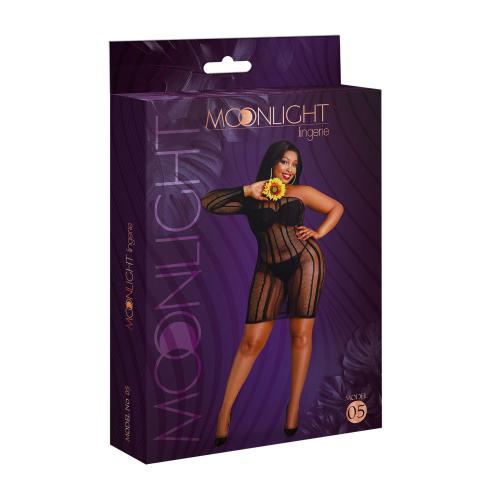 Платье-бодистокинг Moonlight Plus Model 05 XL-XXXL, черное