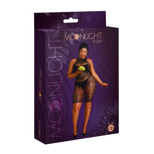 Платье-бодистокинг Moonlight Plus Model 06 XL-XXXL, черное