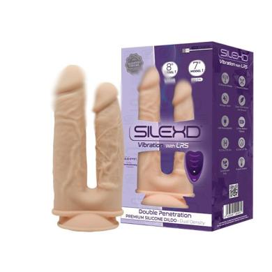 Подвійний фалоімітатор із вібрацією SilexD Double Gusto Vibro Flesh (Model 1)