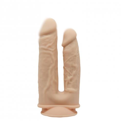 Подвійний фалоімітатор із вібрацією SilexD Double Gusto Vibro Flesh (Model 1)