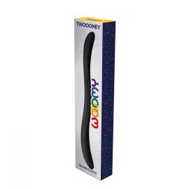 Подвійний фалоімітатор Wooomy Twoooney Semirealistic Double Dong Black - 2
