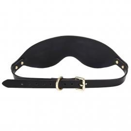Роскошная маска на глаза Zalo Blindfolds Black, натуральная кожа - 4