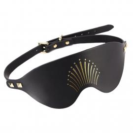Роскошная маска на глаза Zalo Blindfolds Black, натуральная кожа - 1