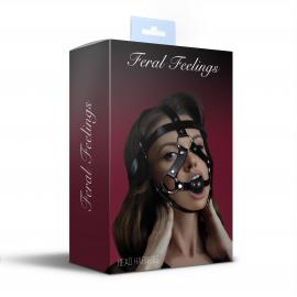 Маска-сбруя с кляпом Feral Feelings Head Harness, кожа - 2