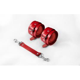 Наручники Feral Feelings - Hand Restraints, натуральна шкіра, червоні - 1