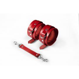 Поножі Feral Feelings – Ankle Restraints, натуральна шкіра, red - 1
