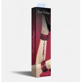 Поножі Feral Feelings – Ankle Restraints, натуральна шкіра, burgundy - 2
