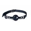 Кляп силиконовый Feral Feelings Silicon Ball Gag Black/Black, черный ремень, черный шарик