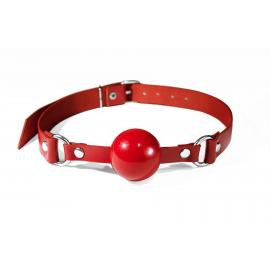 Кляп силіконовий Feral Feelings Silicon Ball Gag Red/Red, червоний ремінь, червона кулька  - 1