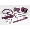 Набор Feral Feelings BDSM Kit 7 Burgundy, наручники, поножи, коннектор, маска, паддл, кляп, зажимы