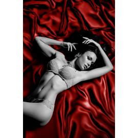 Простирадло з вінілу Fetish Tentation Black 220x200, червоне - 2