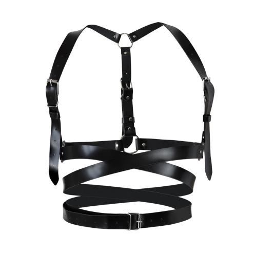 Кожаная портупея Art of Sex - Melani Leather harness, Черная L-2XL