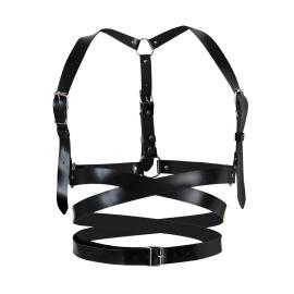 Шкіряна портупея Art of Sex - Melani Leather harness, Чорна XS-M - 2