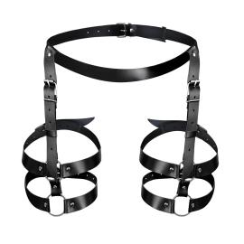 Шкіряні гартери Art of Sex - Melani Leather garters, Чорні XS-M - 5