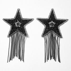 Пестис-зірки з бахромою JSY Nipple Sticker RT236112 Black, стікери - 1