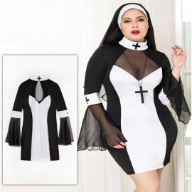 Еротичний костюм черниці JSY P71109 Plus Size - 3