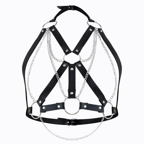 Женская портупея Art of Sex - Aiden Leather harness, Черный L-2XL