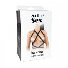 Портупея жіноча Art of Sex - Agnessa Leather harness, Чорний XS-M - 4