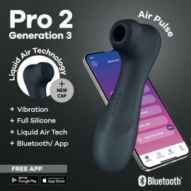 Вакуумний кліторальний стимулятор Satisfyer Pro 2 Generation 3 with Liquid Air Connect App Dark Grey - 6