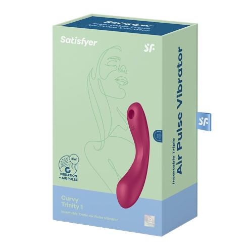 Вакуумный стимулятор с вибрацией Satisfyer Curvy Trinity 1 Red