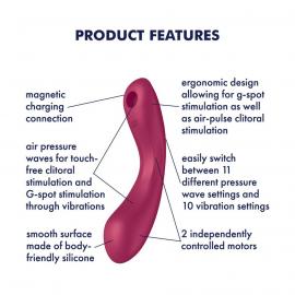 Вакуумный стимулятор с вибрацией Satisfyer Curvy Trinity 1 Red - 4