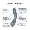 Вакуумный стимулятор с вибрацией Satisfyer Curvy Trinity 1 Bluegrey