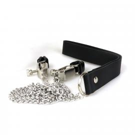 Зажим с поводком на металлической цепочке для сосков Art of Sex – Kendal - 5