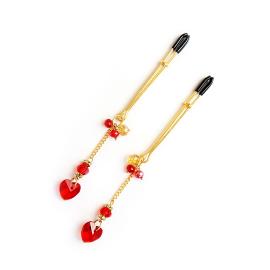 Зажимы для сосков Art of Sex – Crystal Heart Red - 1