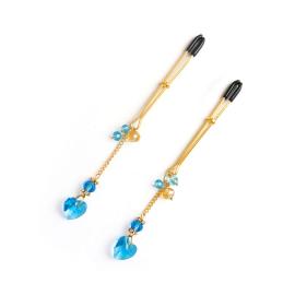 Зажимы для сосков Art of Sex – Crystal Heart Blue - 1