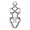 Leg Avenue Heart ring harness teddy Black M