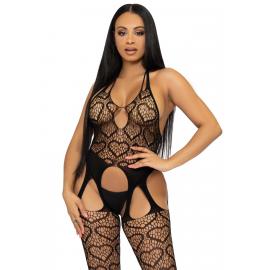 Leg Avenue Net suspender bodystocking Black O/S - 2